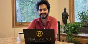 person in front of laptop